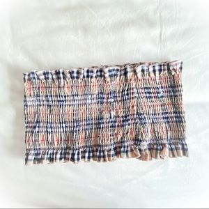 TIGER MIST burberry check smocked tube top